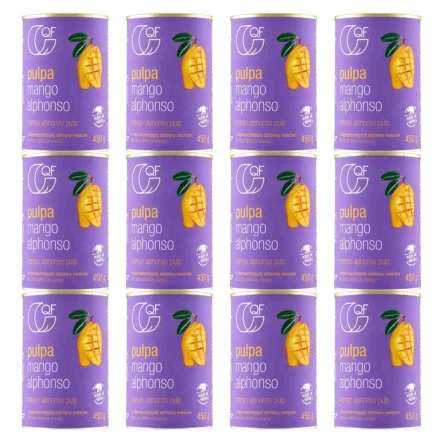 12 x Pulpa z Mango Alphonso Bez Dodatku Cukru 450 g QF