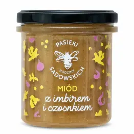 Miód z Imbirem i Czosnkiem 430 g - Pasieki Sadowskich