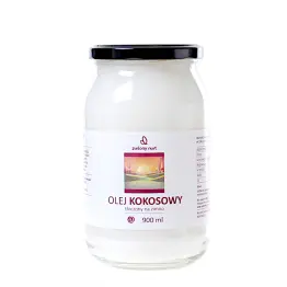Olej Kokosowy Nierafinowany - Tłoczony Na Zimno 900 ml - Zielony Nurt