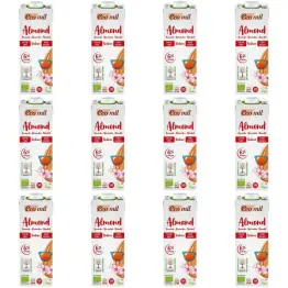 12 x Napój Migdałowy Bezglutenowy Niesłodzony Bio 1 l UHT - Ecomil