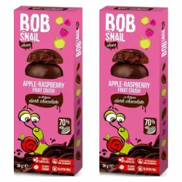 2 x Przekąska Jabłkowo - Malinowa w Ciemnej Belgijskiej Czekoladzie 30 g - Bob Snail