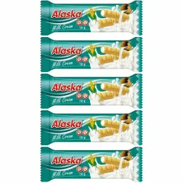 5 x Rurki Kukurydziane z Kremem Mlecznym Bezglutenowe 18 g - Alaska