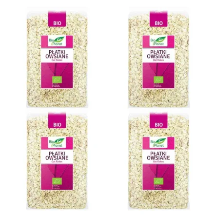 Zestaw 4 x Płatki Owsiane Bio 1 kg  - Bio Planet