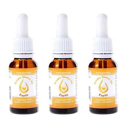 Zestaw 3 x Kropla Słońca Witamina D3 Forte 20 ml - Proved