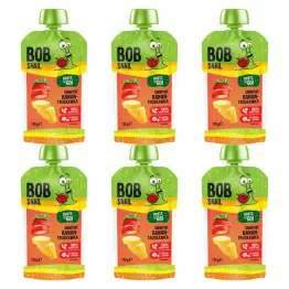 6 x Smoothie Bananowo-Truskawkowe Bez Dodatku Cukru 120 ml - Bob Snail