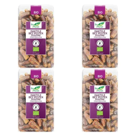 4 x Daktyle Bez Pestek Suszone Bezglutenowe Bio 1 kg - Bio Planet