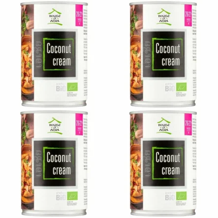 4 x Krem Kokosowy Premium BIO 20-22% UHT 400 ml - House of Asia