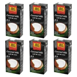 Zestaw 6 x Mleko Kokosowe UHT 85% Ekstrakt Kokosa 1L - RealThai