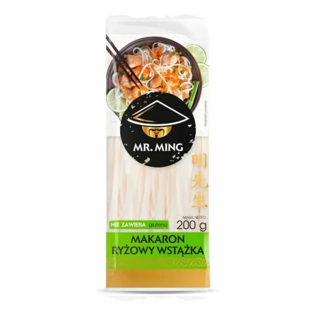 Makaron Ryżowy WSTĄŻKA 200 g - Mr. Ming