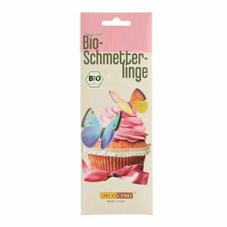 Dekoracyjne Motyle Waflowe 3D Bio 6 Sztuk (2 g) - Decocino