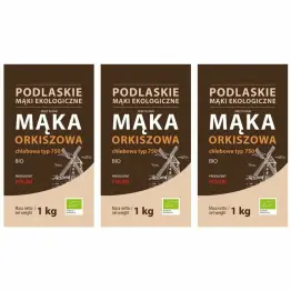 3 x Mąka Orkiszowa Chlebowa Bio 1 kg TYP 750 - BioLife
