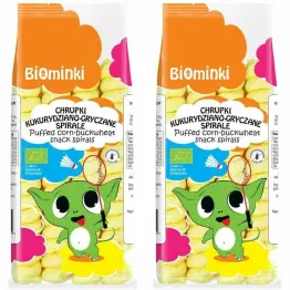 2 x Chrupki Kukurydziano-Gryczane Spirale Bezglutenowe Bio 60 g - Biominki