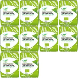 10 x Mąka Pszenna Tortowa Typ 480 Bio 1 kg - Bio Planet - wszechstronna, tortowa, do pierogów i klusek, chleba i bułek, ciast i pizzy