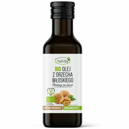 Olej z Orzecha Włoskiego Tłoczony na Zimno Bio 100 ml - Natvita
