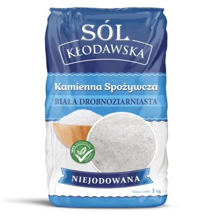 Sól Kłodawska Kamienna Biała Drobnoziarnista Niejodowana 1 kg - Kopalnia Soli Kłodawa