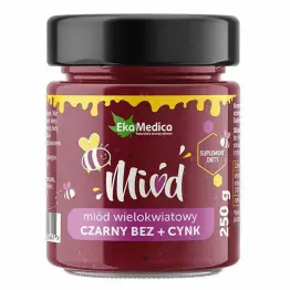 Miód Wielokwiatowy Czarny Bez, Cynk 250 g - EkaMedica (data: 08.11.2025)