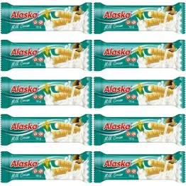 10 x Rurki Kukurydziane z Kremem Mlecznym Bezglutenowe 18 g - Alaska