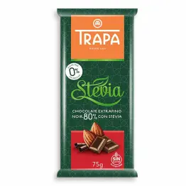 Czekolada Gorzka 80% ze Stewią  Bez Dodatku Cukru 75 g - Trapa