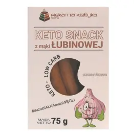 Keto Snack Paluszki z Mąki Łubinowej z Czosnkiem 75 g Piekarnia Kiełtyka