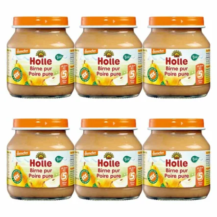 6 x Deser dla Niemowląt Przetarta Gruszka Bio Demeter 125 g - Holle
