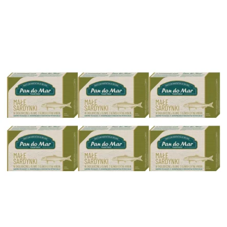 6 x Sardynki w Bio Oliwie z Oliwek 120 g (90 g)  - Pan Do Mar