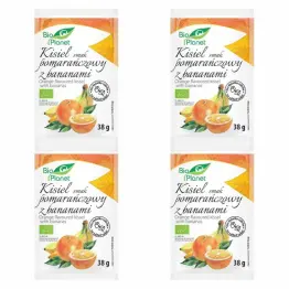 4 x Kisiel o Smaku Pomarańczowym z Liofilizowanymi Bananami Bez Dodatku Cukru Bio 38 g - Bio Planet