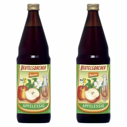 Zestaw 2 x Niepasteryzowany Ocet Jabłkowy Niefiltrowany Bio 750 ml Demeter