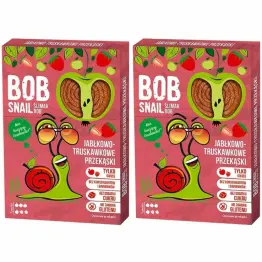2 x Przekąska Jabłko i Truskawka Bez Dodatku Cukru 60 g - Bob Snail