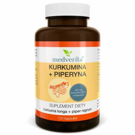 Kurkumina +Piperyna 120 Kapsułek - Medverita