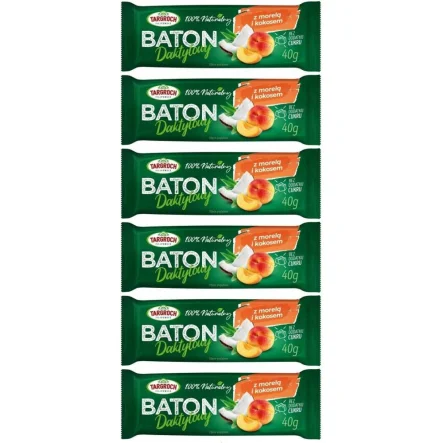 6 x Baton Daktylowy z Kokosem i Morelami 40 g - Targroch