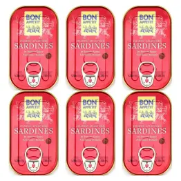6 x Sardynki Portugalskie w Sosie Pomidorowym 120 g (78 g) - Bon Appetit