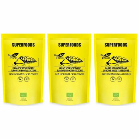 3 x Kakao Sproszkowane Surowe Nieodtłuszczone Bio 150 g - Bio Planet