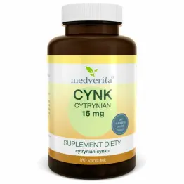 Cynk Cytrynian 15 mg 180 Kapsułek - Medverita