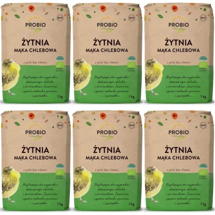 6 x Mąka Żytnia Chlebowa BIO 1 kg - Probio