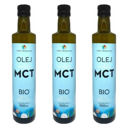 3 x Olej MCT z Kokosa BIO 500 ml - Pięć Przemian