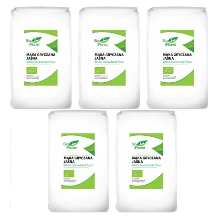 5 x Mąka Gryczana Jasna Bio 1 kg - Bio Planet