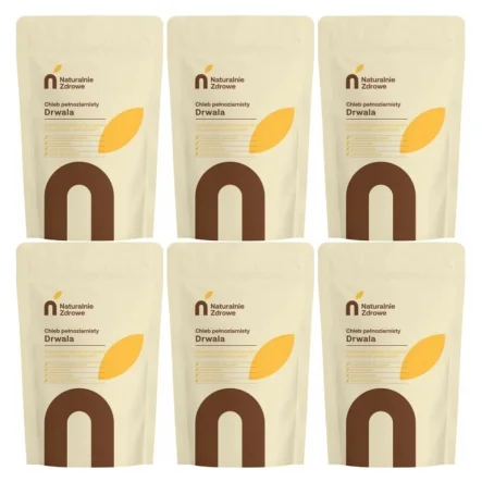 6 x Mieszanka Chlebowa CHLEB DRWALA PEŁNOZIARNISTY 500 g - Naturalnie Zdrowe