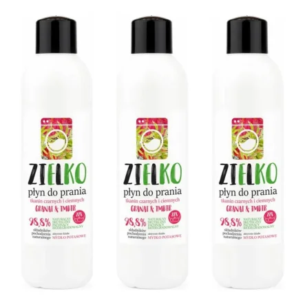 3 x ZIELKO Płyn do Prania Tkanin Czarnych i Ciemnych Granat & Imbir 1 l - Sylveco
