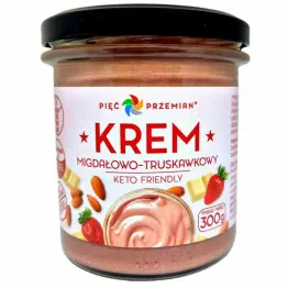 Krem Migdałowo - Truskawkowy KETO 300 g - Pięć Przemian