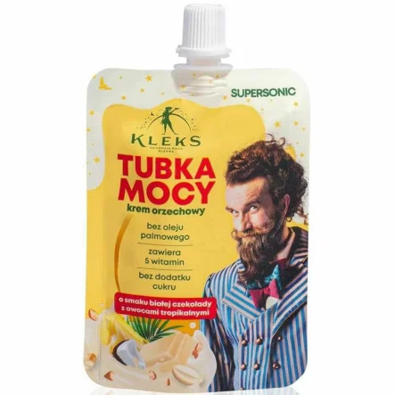 Tubka Mocy Krem Orzechowy Biała Czekolada z Owocami Tropikalnymi Bez Dodatku Cukru 50 g - Supersonic (data: 11.07.2025)