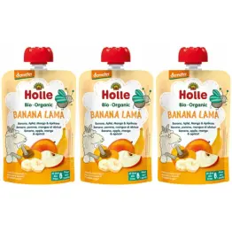 3 x Mus Owocowy Bananowa Lama (Banan Jabłko Mango Morela) Bio Demeter 100 g - Holle