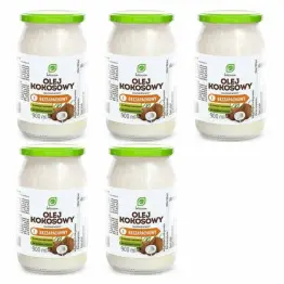 Zestaw 5 x Olej Kokosowy Rafinowany Bezzapachowy 900 ml - Intenson 