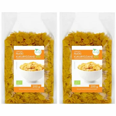 Zestaw 2 x Płatki Kukurydziane Bio Bez Dodatku Cukru 200 g - BioLife