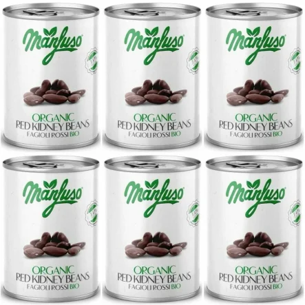 6 x Fasola Czerwona Kidney w Zalewie Bio 400 g (240 g) - Manfuso