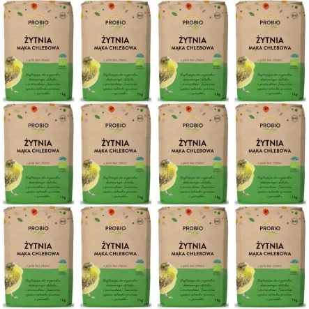 12 x Mąka Żytnia Chlebowa BIO 1 kg - Probio