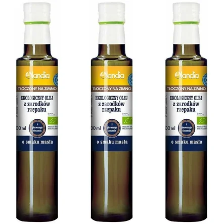 3 x Olej z Zarodków Rzepaku o Smaku Masła Tłoczony na Zimno Bio 500 ml - Olandia
