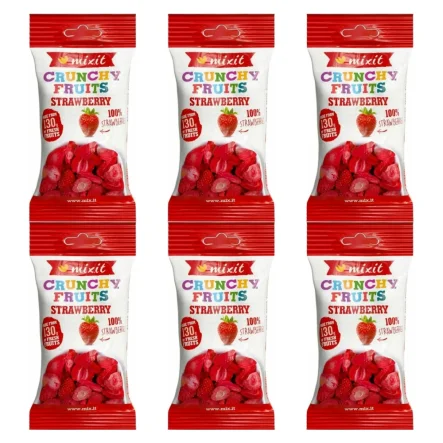6 x Chrupiąca Truskawka do Kieszeni (Owoce Liofilizowane) 13 g - Mixit