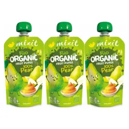 3 x BIO Mus Owocowy 100% Gruszka Bez Dodatku Cukru 100 g - Mixit