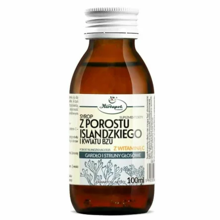 Syrop z Porostu Islandzkiego i Kwiatu Bzu z Witaminą C 100 ml - Herbapol Kraków