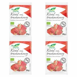 4 x Kisiel o Smaku Truskawkowym z Liofilizowanymi Truskawkami Bez Dodatku Cukru Bio 38 g - Bio Planet